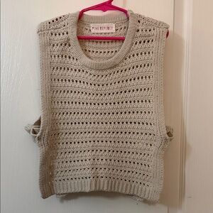 Pink Republic Tan Open-Knit Sleeveless Top
